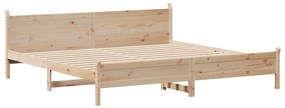 Cama sem colchão 200x200 cm madeira de pinho maciça