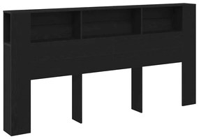 Cabeceira de Armário vidaXL Carvalho Preto 200x18,5x104,5 cm