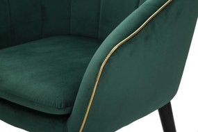 POLTRONA PARIS VERDE E DOURADA 62X58X78 CM