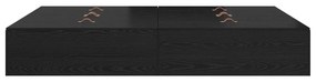 Cama com Arrumação vidaXL Madeira Preta 140x200 cm
