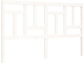Estrutura de cama King Size com cabeceira madeira maciça branco
