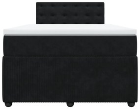 Cama boxspring com colchão 120x190 cm veludo preto