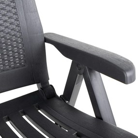 Cadeiras de jardim reclináveis 2 pcs plástico antracite