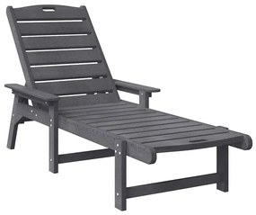 Espreguiçadeira Cinzento-claro 53x162x98.5 cm HDPE