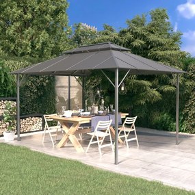vidaXL Gazebo com telhado duplo 3x4 m antracite