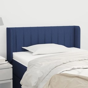 Cabeceira de cama c/ abas tecido 93x16x78/88 cm azul