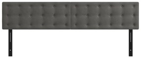 Cabeceira de cama 2 pcs veludo 100x5x78/88 cm cinzento-escuro