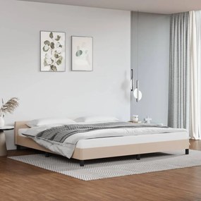 vidaXL Estrutura cama c/ cabeceira sem colchão 200x200 cm cappuccino
