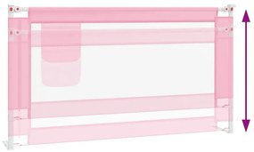 Barra de segurança p/ cama infantil tecido 150x25 cm rosa