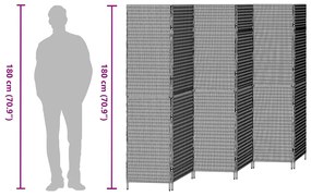 Divisória 6 Painéis Dobrável Bege 294x180 cm Polyrattan