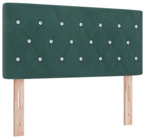 Cama Box Spring com Colchão verde escuro 100x200 cm em Veludo