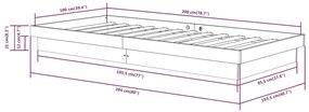 Estrutura de cama 100x200 cm madeira maciça castanho mel