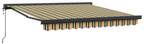 vidaXL Toldo Verde e Amarelo 300 x 250 x 165 cm Poliéster e Alumínio