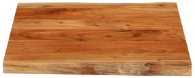 Tampo de mesa retangular borda viva 80x80x2,5 cm acácia maciça