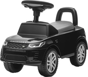 Andarilho para crianças com licença da Land Rover, veículo para empurrar, buzina, sons de motor, espaço de arrumação debaixo do assento, preto