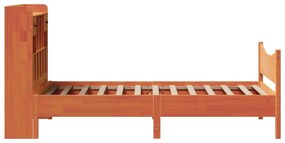Cama sem colchão 90x190 cm madeira de pinho maciça castanho-mel