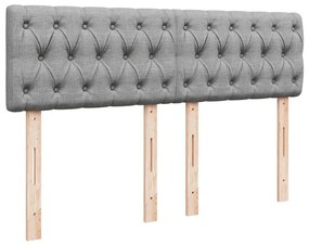 Cama com molas/colchão 160x200 cm tecido cinzento-claro