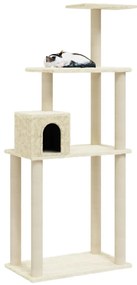 Árvore para gatos c/ postes arranhadores sisal 147 cm cor creme