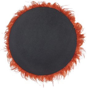 Decoração de parede penas com conchas Ø 60 cm laranja JUJU Beliani