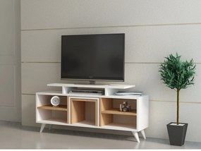 Móvel TV Kutay – Branco e Teca – 120x56,9x29,5 cm