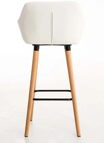 Banco de bar Grant em couro sintético e com estrutura de Cor Natural 55 x 99 x 46 cm Branco