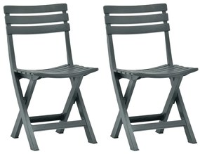 Cadeiras de jardim dobráveis 2 pcs plástico verde