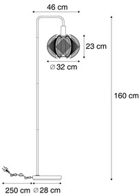 Candeeiro de pé Japandi bege com abajur - Gertie Japandi