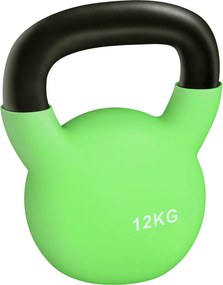 HOMCOM Peso Fundido 12kg Verde Neoprene Treino Musculação Antiderrapante Durável | Aosom Portugal