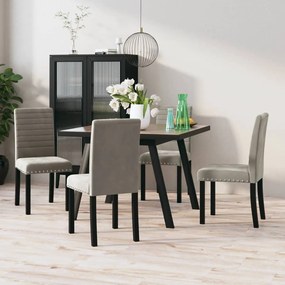 vidaXL Cadeiras de jantar 4 pcs veludo cinzento-claro