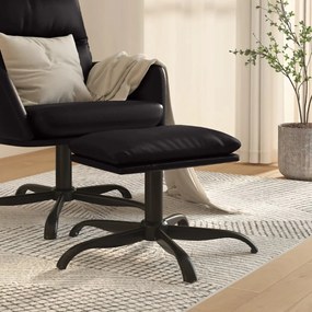 vidaXL Apoio de pés 60x60x36 cm couro artificial preto