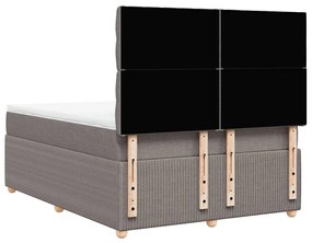 Cama com molas/colchão 160x200 cm tecido castanho-acinzentado