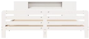 Cama sem colchão 180x200 cm madeira de pinho maciça branco