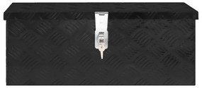 Caixa de arrumação 60x23,5x23 cm alumínio preto