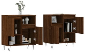 Aparadores 2 pcs derivados de madeira carvalho castanho