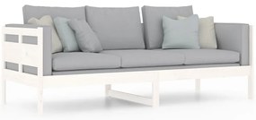 Sofá-cama 80x200 cm madeira de pinho maciça branco