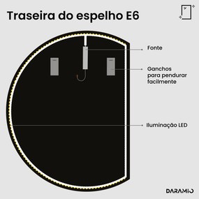 Espelho redondo com luz E6