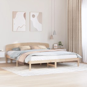 vidaXL Estrado de Cama com Cabeceira 180x200 cm Madeira Maciça de Pinho