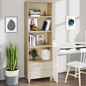 vidaXL Aparador alto HAMAR 60x35x180 cm pinho maciço castanho-mel