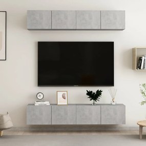 Móveis de TV 4 pcs 80x30x30 cm contraplacado cinzento cimento
