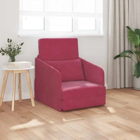 vidaXL Sofá Cama de Chão 2-em-1 Bordô 65x80x83 cm em Veludo