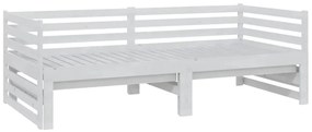 Estrutura sofá-cama de puxar 2x(90x200) cm pinho maciço branco
