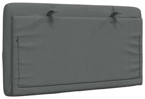 Almofadão de cabeceira 90 cm tecido cinzento-escuro