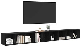 Gabinete para TV 3 pcs Carvalho preto 37 x 35 x 107.5 cm