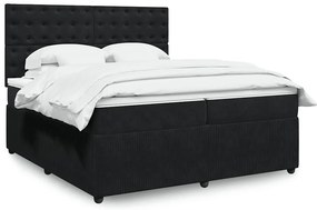 vidaXL Cama com molas/colchão 200x200 cm veludo preto