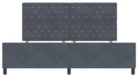 Cama vidaXL Cinza Escuro 200x200 cm Veludo