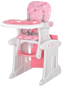 HOMCOM Cadeira para bebês acima de 6 meses 3 posições ajustáveis Acolchoado 57×59×105cm Rosa