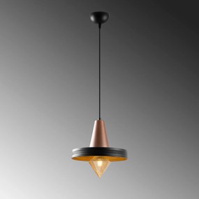 Lustre Dodo – Preto e Cobre – 32 x 32 cm
