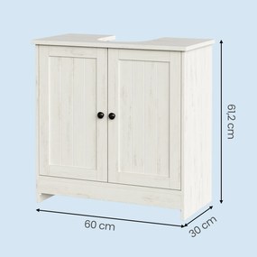 Armário para lavatório (NÃO INCLUIDO) 30 x 60 x 61,2 cm (, tecnologia «Toolless», montagem ultrarrápida sem ferramentas branco vintage