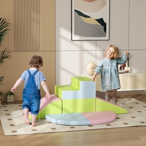Conjunto de 6 Blocos de Espuma para Crianças de 12-36 Meses Brinquedo Educativo de Construção 150x100x24 cm Multicor