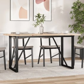 Mesa de jantar estrutura em O 160x80x75,5cm pinho/aço